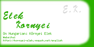 elek kornyei business card